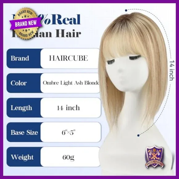Large Base Human Hair Topper 6x5 Inch 60g For Thinning Hair Daily Wear
